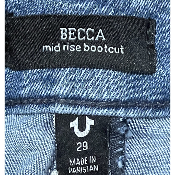 True Religion Becca Bootcut Jeans 29 Mid Rise Flattering Stretch Denim Classic - Picture 13 of 16
